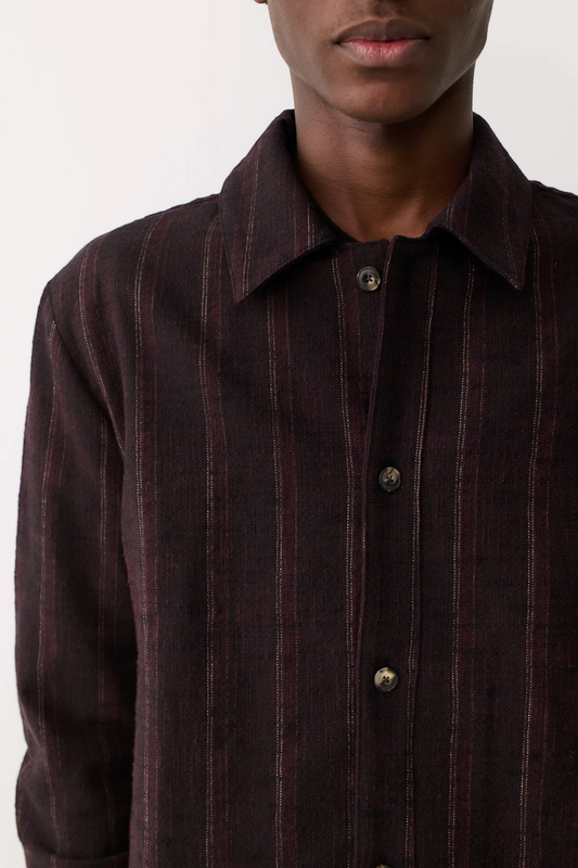 A KIND OF GUISE Cullu Overshirt Black Wine Line | Edgar Bdx