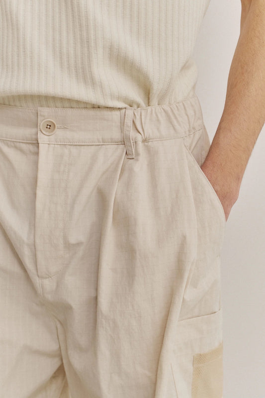 A Kind Of Guise Quito Shorts Off-White Ripstop | Short Coton Déperlant Italien
