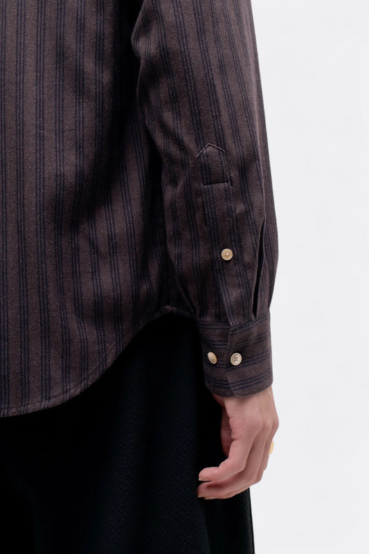 A Kind Of Guise - Seifur Shirt (Dark Herringbone Stripe)