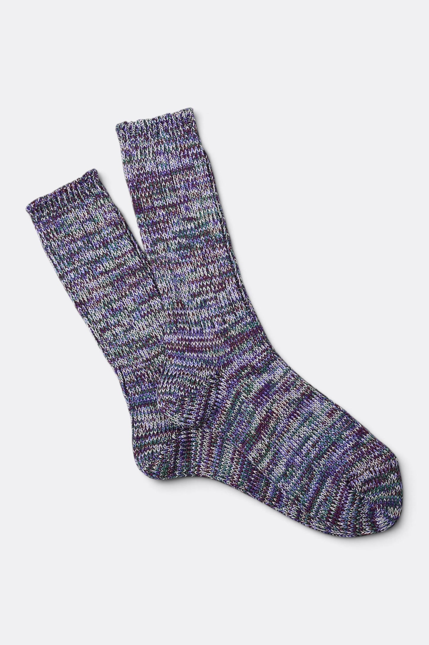 ANONYMOUS ISM 5 Color Mix Crew Purple | Chaussettes Japonaises Premium | Edgar Bdx
