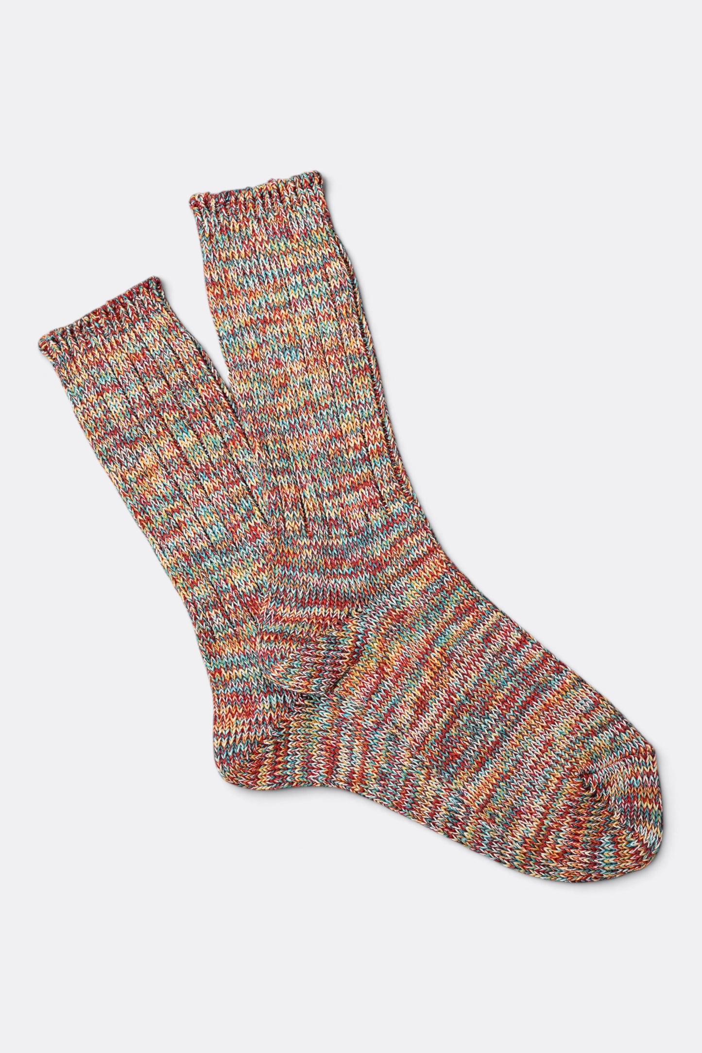 ANONYMOUS ISM 5 Color Mix Crew Red | Chaussettes Japonaises Premium | Edgar Bdx