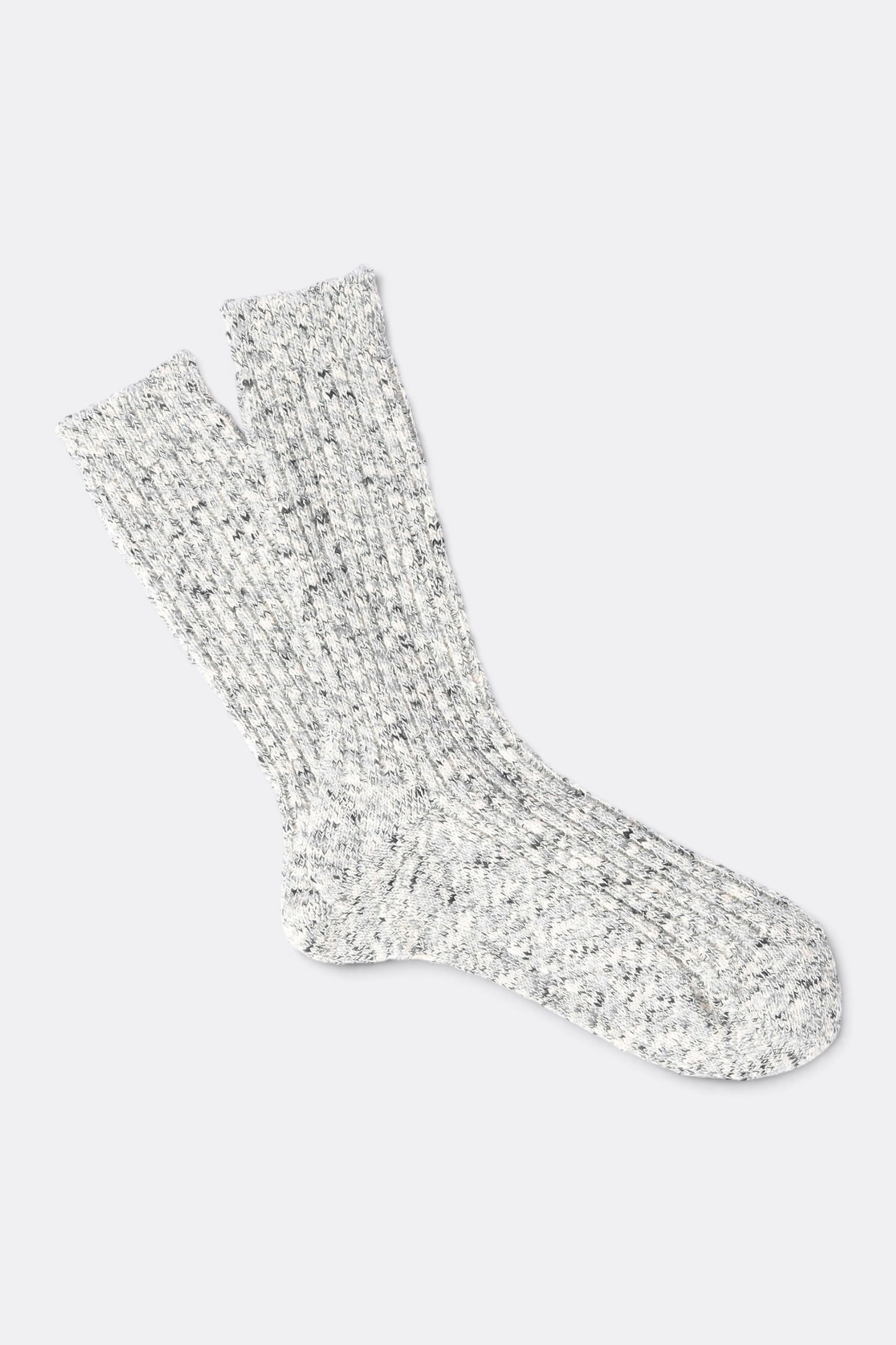 ANONYMOUS ISM Homespun Art Yarn Crew Black | Chaussettes Japonaises Premium | Edgar Bdx