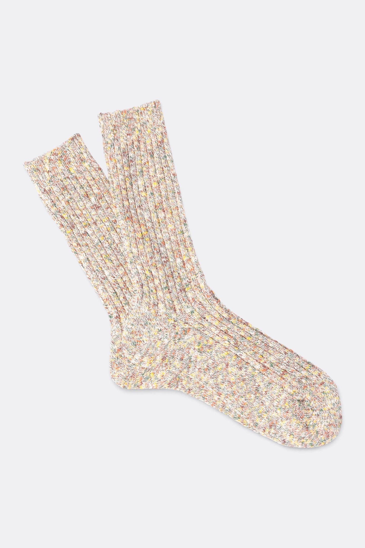 ANONYMOUS ISM Homespun Art Yarn Crew Khaki | Chaussettes Japonaises Premium | Edgar Bdx