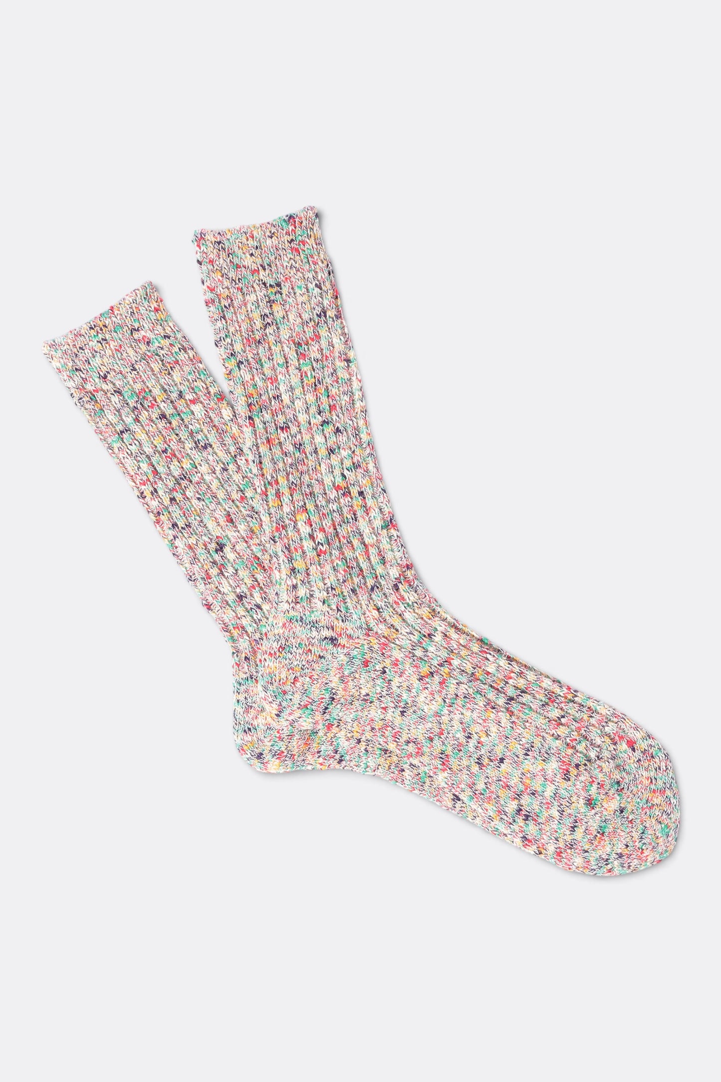 ANONYMOUS ISM Homespun Art Yarn Crew Multi | Chaussettes Japonaises Premium | Edgar Bdx