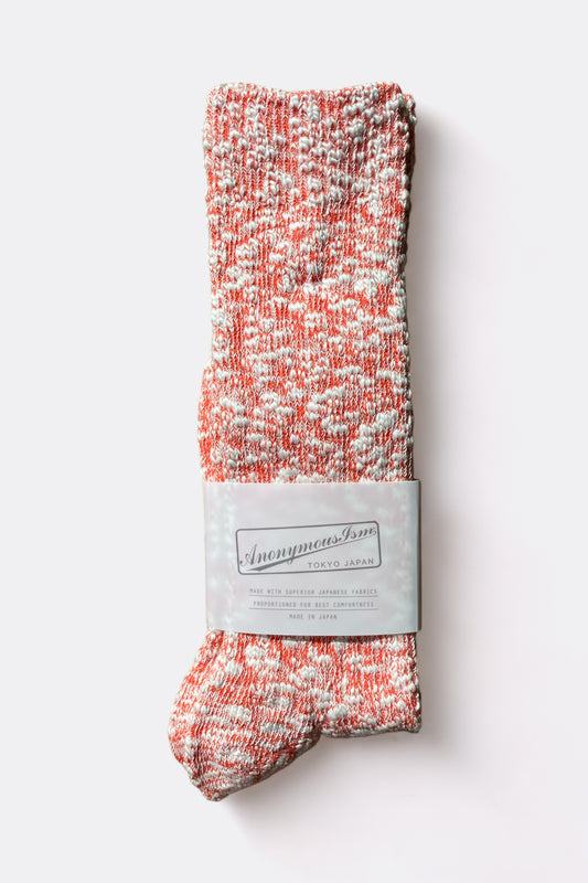 Chaussettes Anonymous Ism - Light Slub Crew (0025 Orange)
