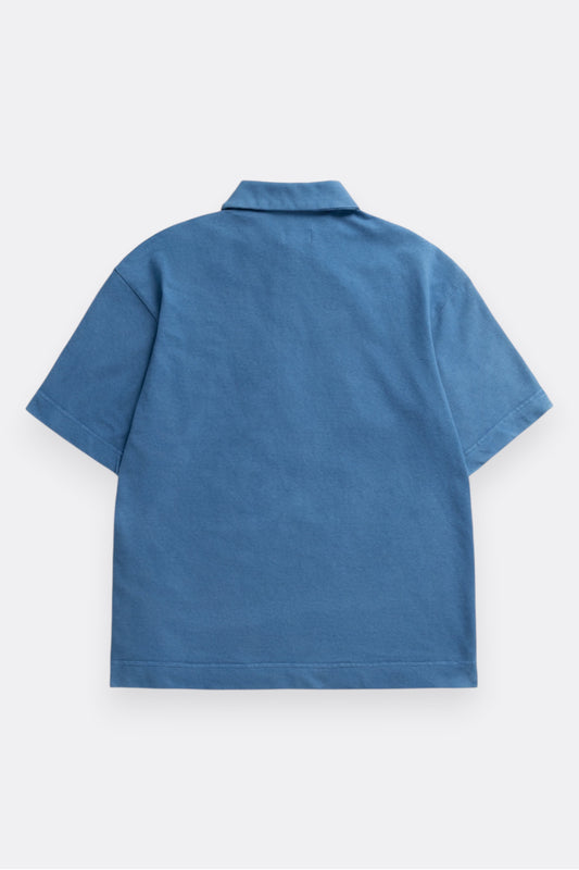 Arpenteur Polo Woad | Tricot Rachel Teinture Pastel Made in France | Edgar Bdx