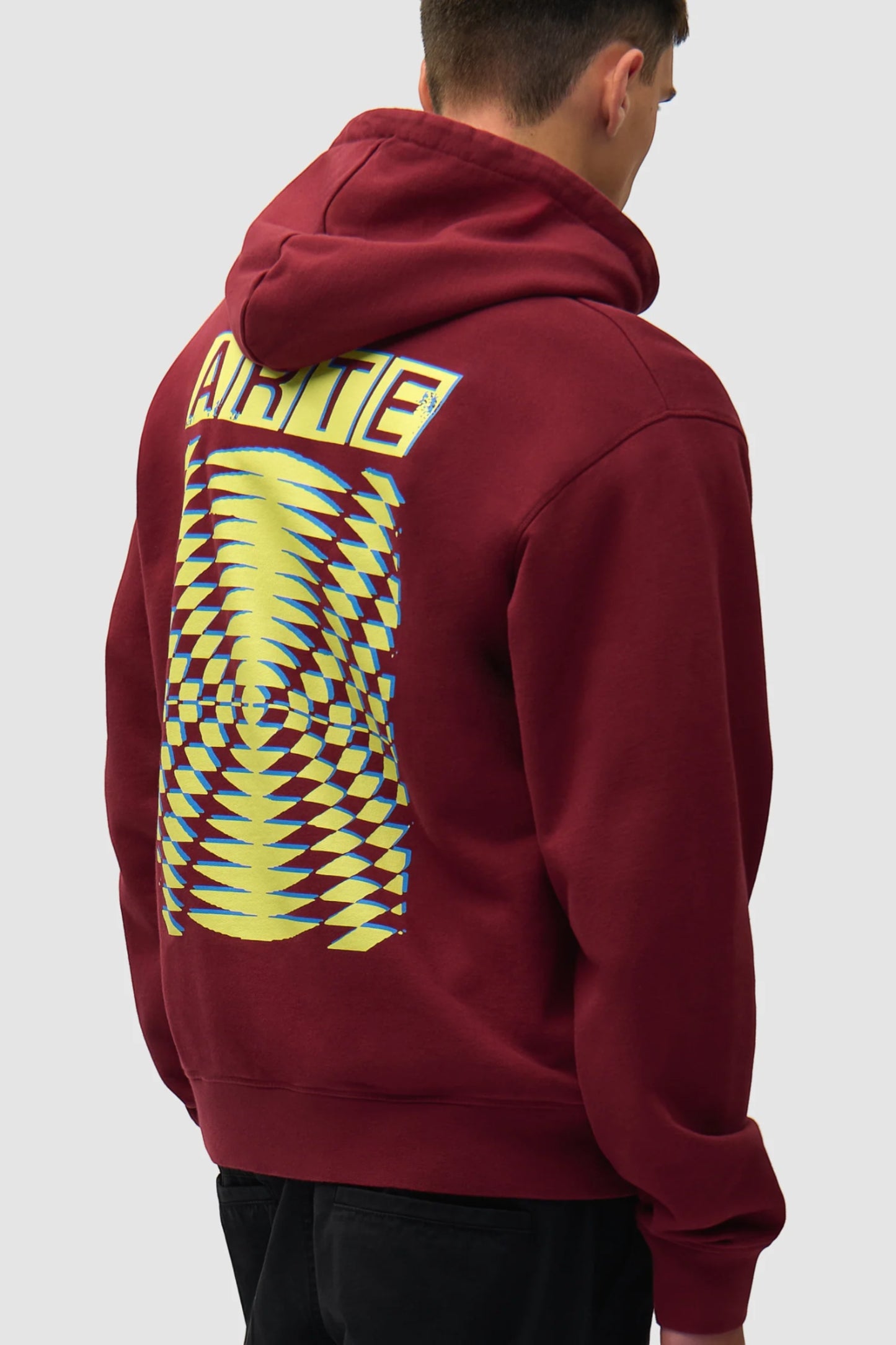 Hoodie Arte Bordeaux - Abstrait Dos - Coton Premium Portugal