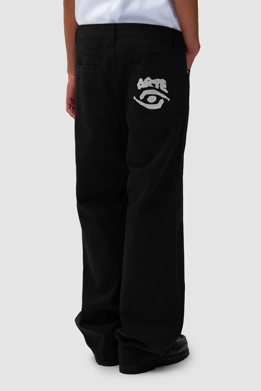 Arte - Back Pocket Graphic Pant (Black)