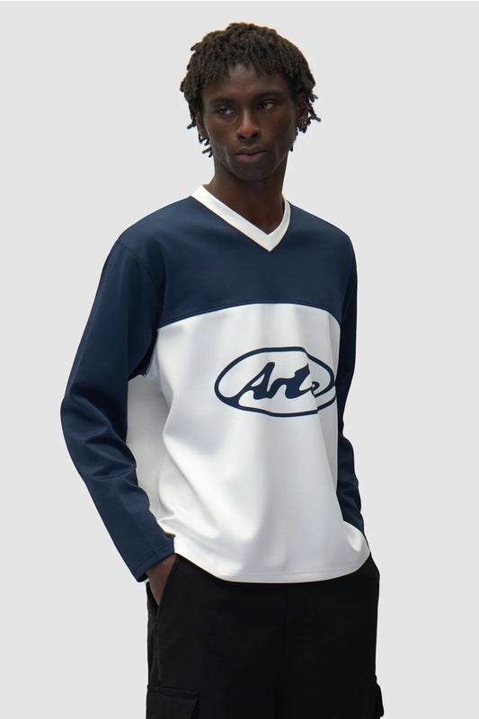 Longsleeve Arte White Navy - Logo Cercle - Coton Premium Portugal