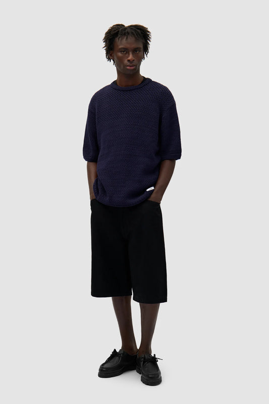 Arte - Crochet Knit T-shirt (Navy)