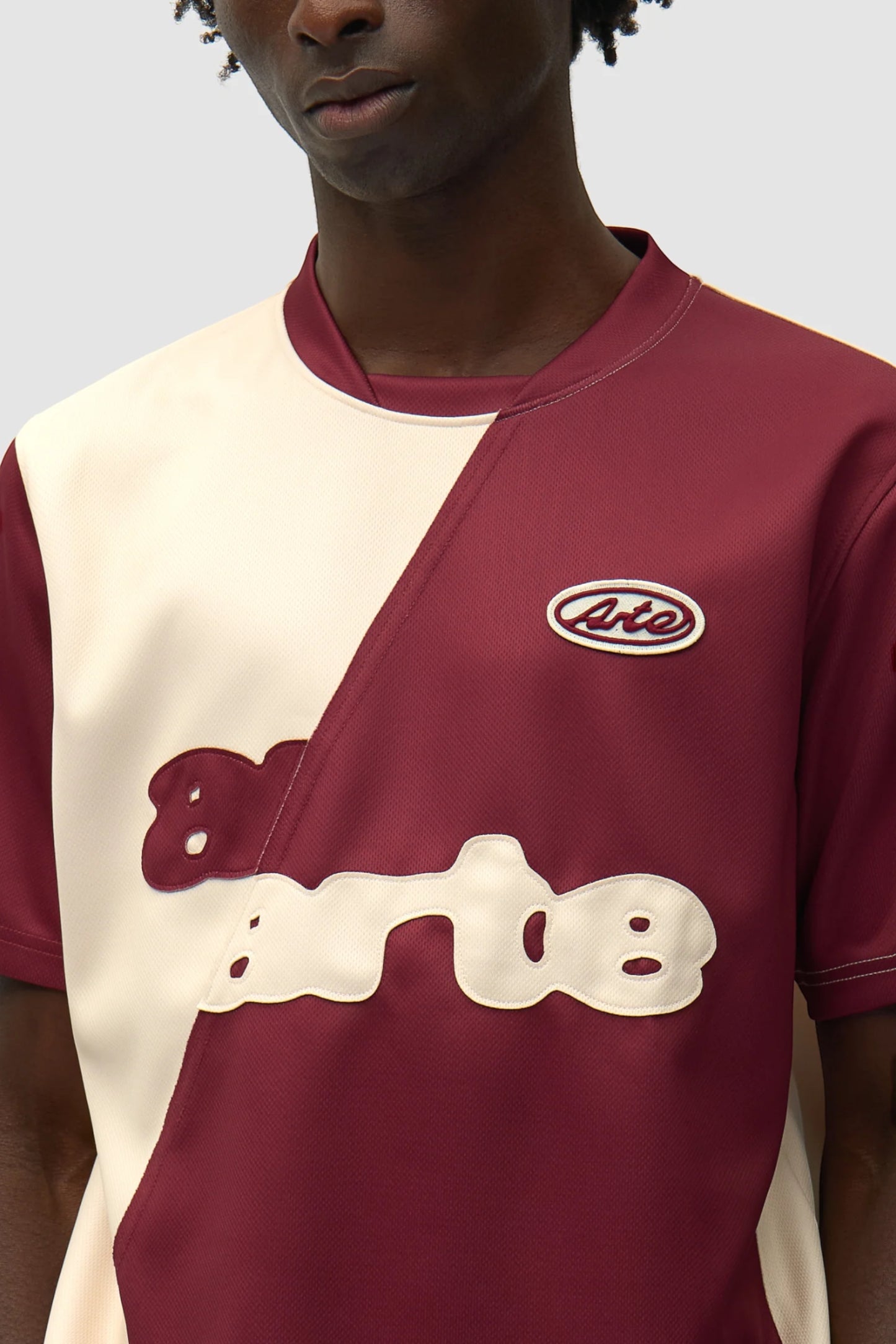 T-Shirt Football Arte Bordeaux Cream - Jersey Nylon Bicolore Portugal