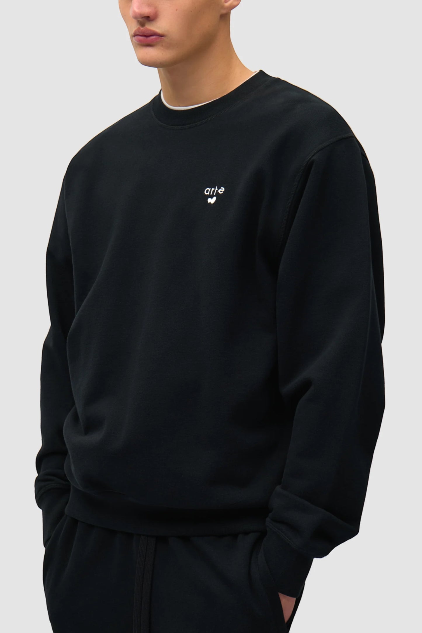 Crewneck Arte Black - Logo Cœur - Coton Premium Portugal