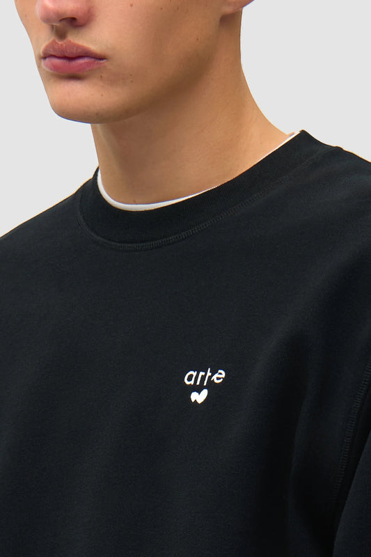Crewneck Arte Black - Logo Cœur - Coton Premium Portugal