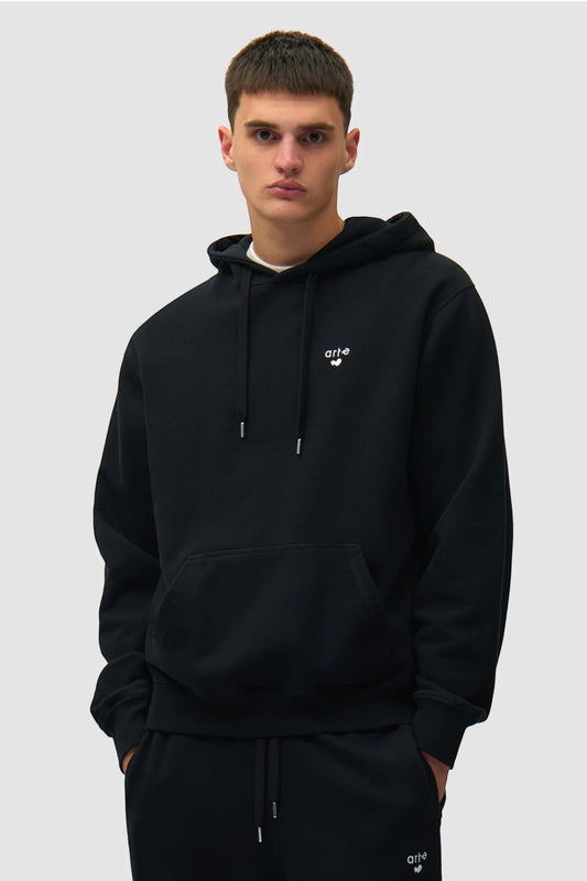 Hoodie Arte Black - Logo Cœur - Coton Premium Portugal