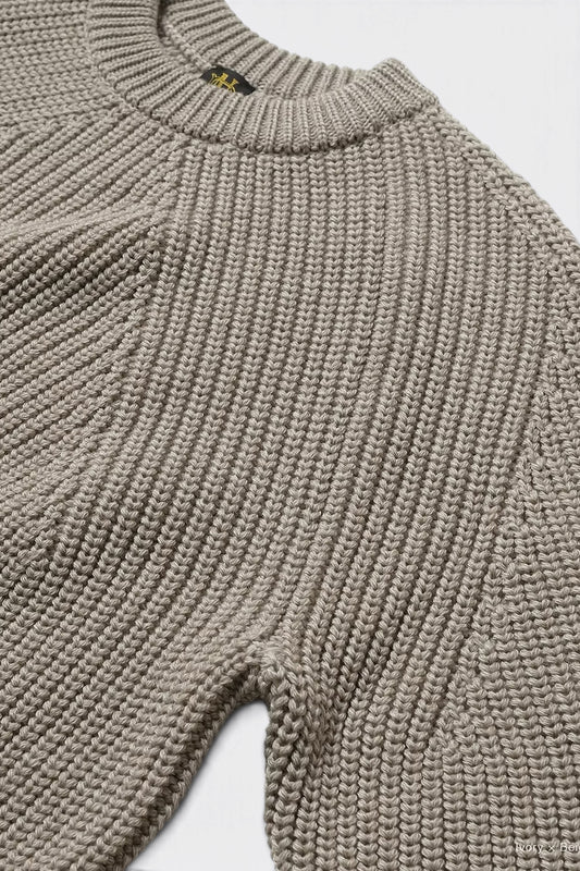 BATONER Signature Crew Neck Camel | Pull Mérinos | Edgar Bdx