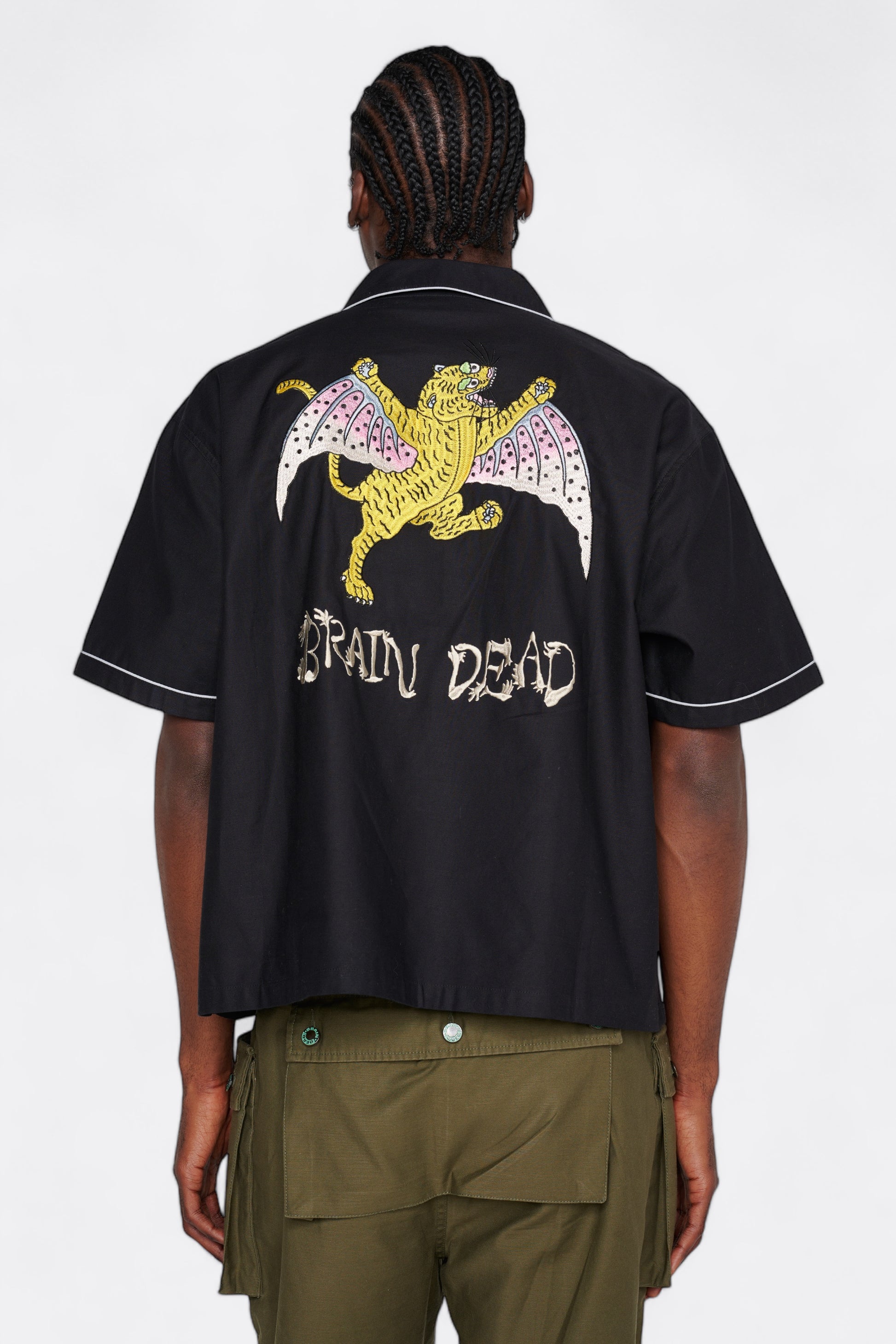 Brain Dead - Flying Tiger Short Sleeve Western Shirt (Black)