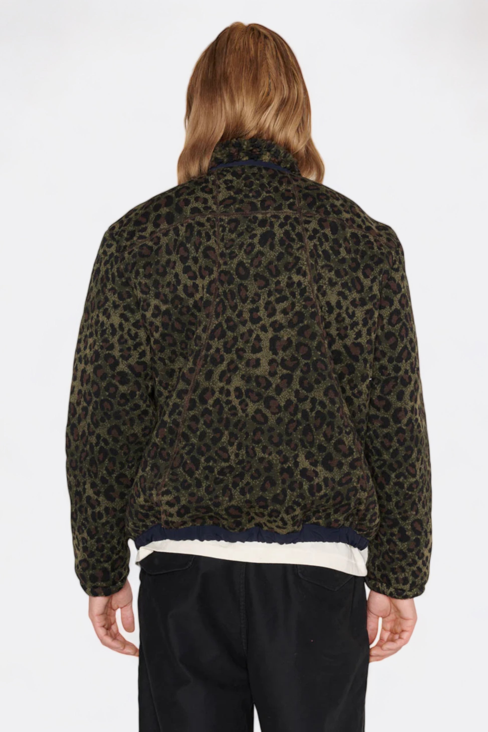 Brain Dead - Leopard Reverse Sherpa Jacket (Olive)