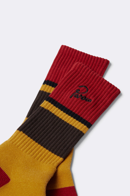 BY PARRA Signature Striped Crew Socks Dark Red | Edgar Bdx