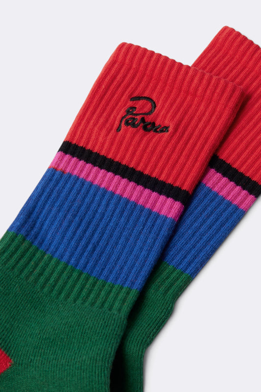 BY PARRA Signature Striped Crew Socks Red | Edgar Bdx
