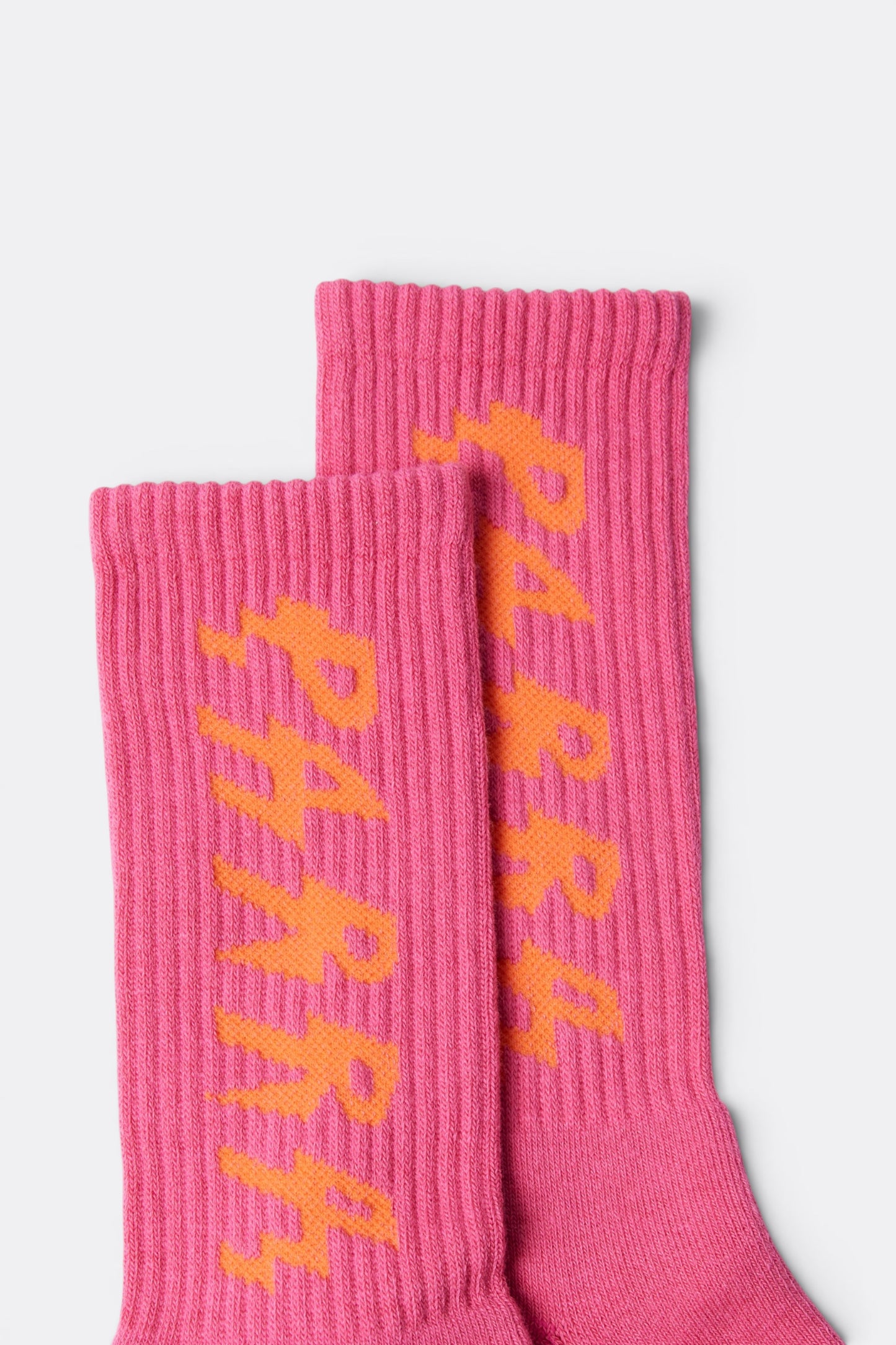 By Parra Spiked Logo Crew Socks Pink | Chaussettes Tricot Tokyo Vintage | Edgar Bdx