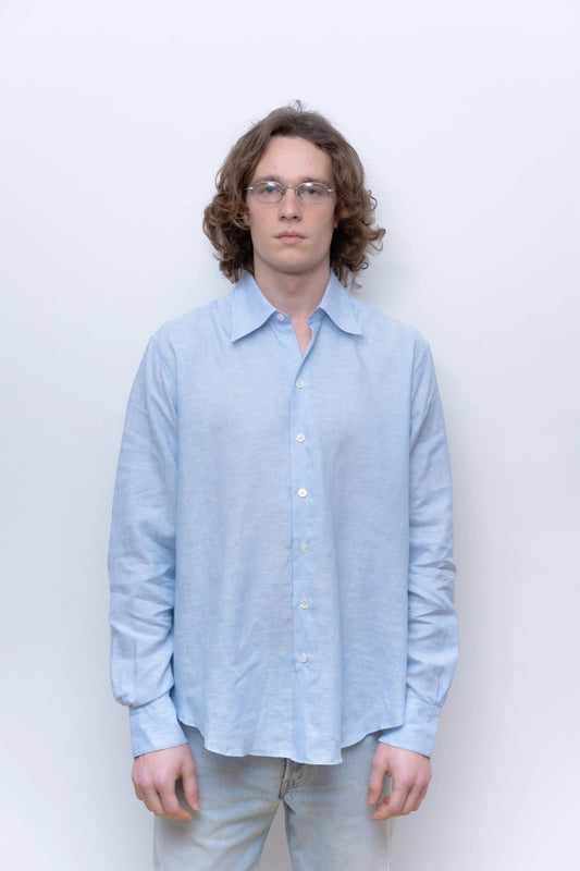 Camisas Manolo - Normal Shirt (Light Blue / White Stripes)