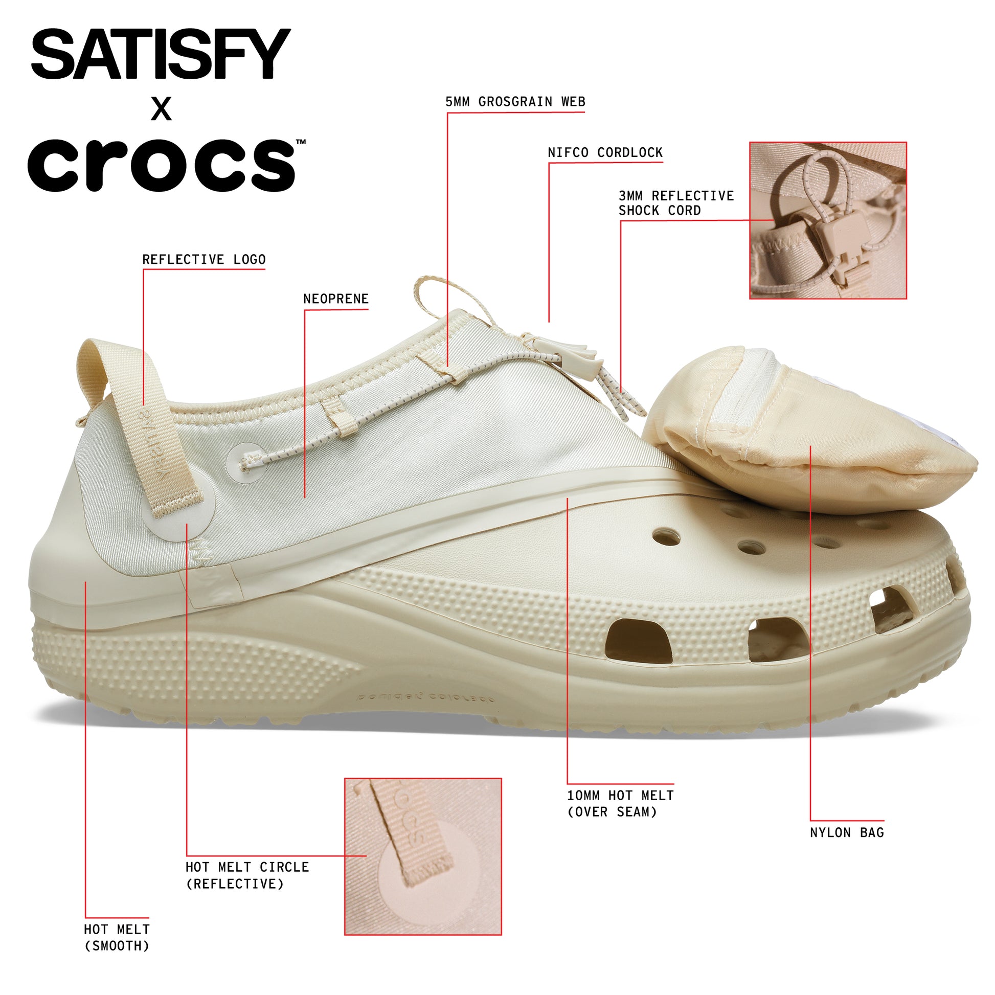 Crocs x Satisfy - Classic Clog (Bone)