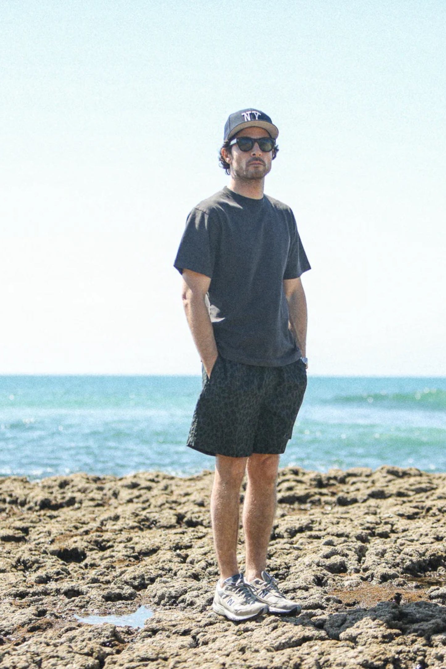 Drapeau Noir Beach Short Léopard Japonais Blue | Short Imprimé Coton Nylon | Edgar Bdx