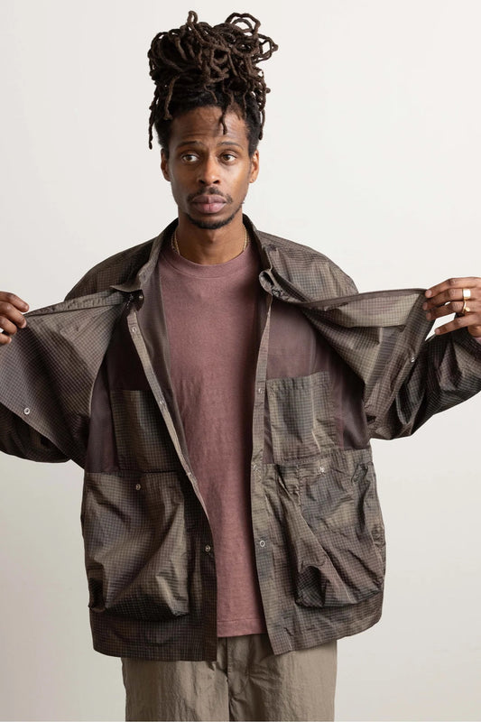 Ends And Means Utility Shirt Jacket Camo | Veste Ripstop Nylon Polyester Made in Japan | Edgar Bdx