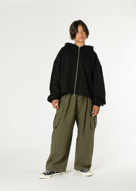 Estudio Niksen - Boxy Zip-up Hoodie (Black)