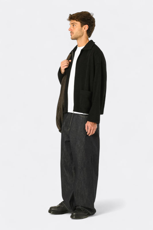 Estudio Niksen - Double-zip Pocket Sweater (Black)