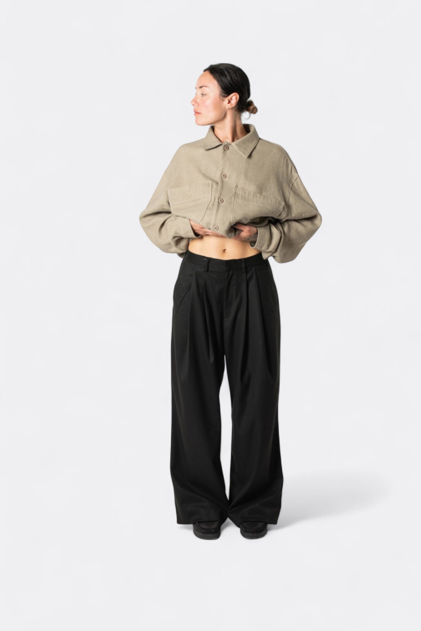Estudio Niksen - Pintuck Maxi Trousers (Black)