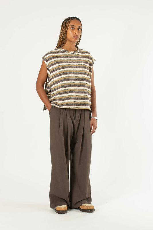 Estudio Niksen - Pintuck Maxi Trousers (Brown)