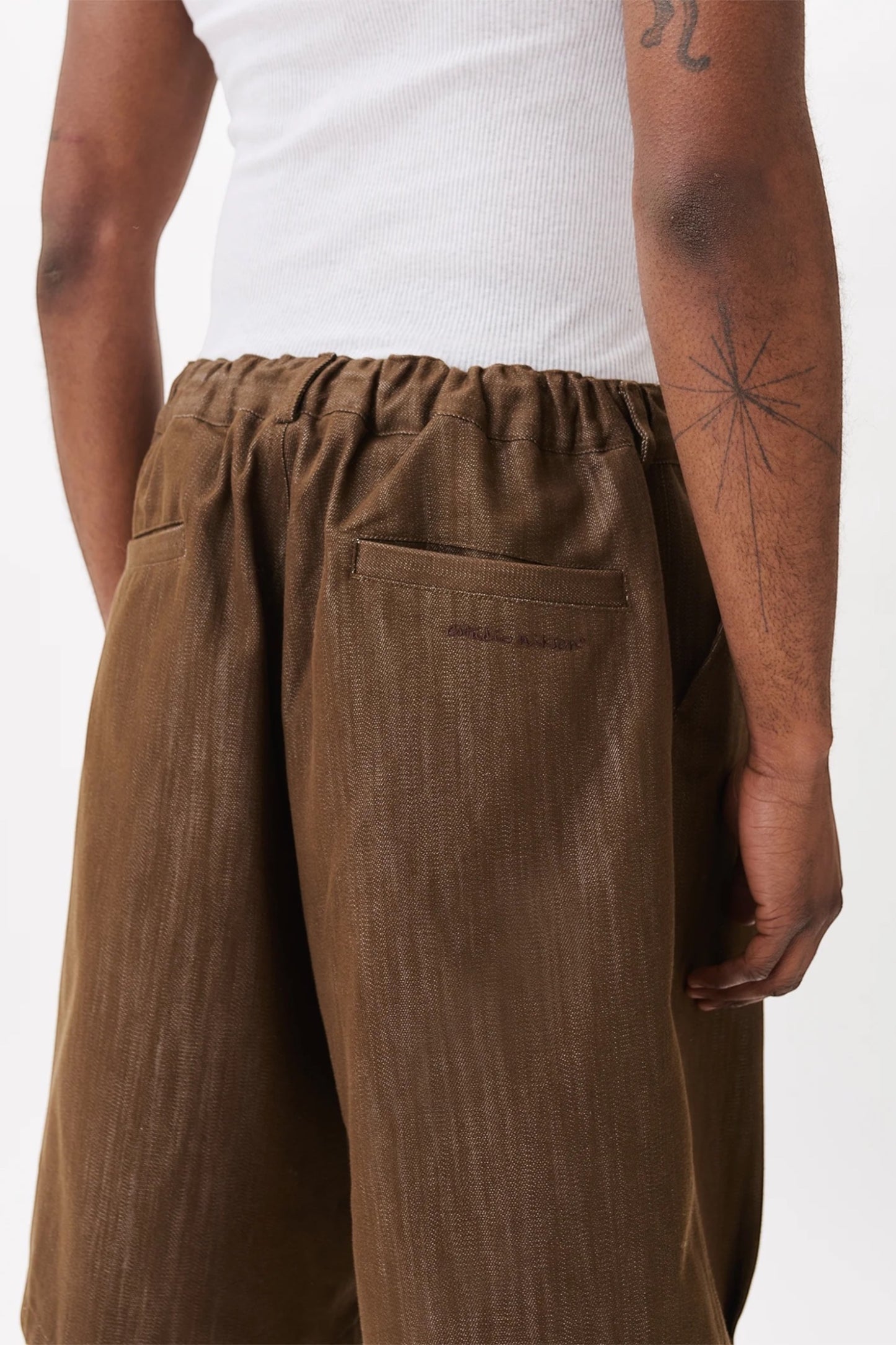 Estudio Niksen Stopper Denim Bermudas Brown | Bermuda Denim Unisexe Corée | Edgar Bdx