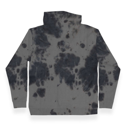 Good Morning Tapes - E Ruscha V Swirl Fleece Pullover Hood (Smoke Tie Dye)