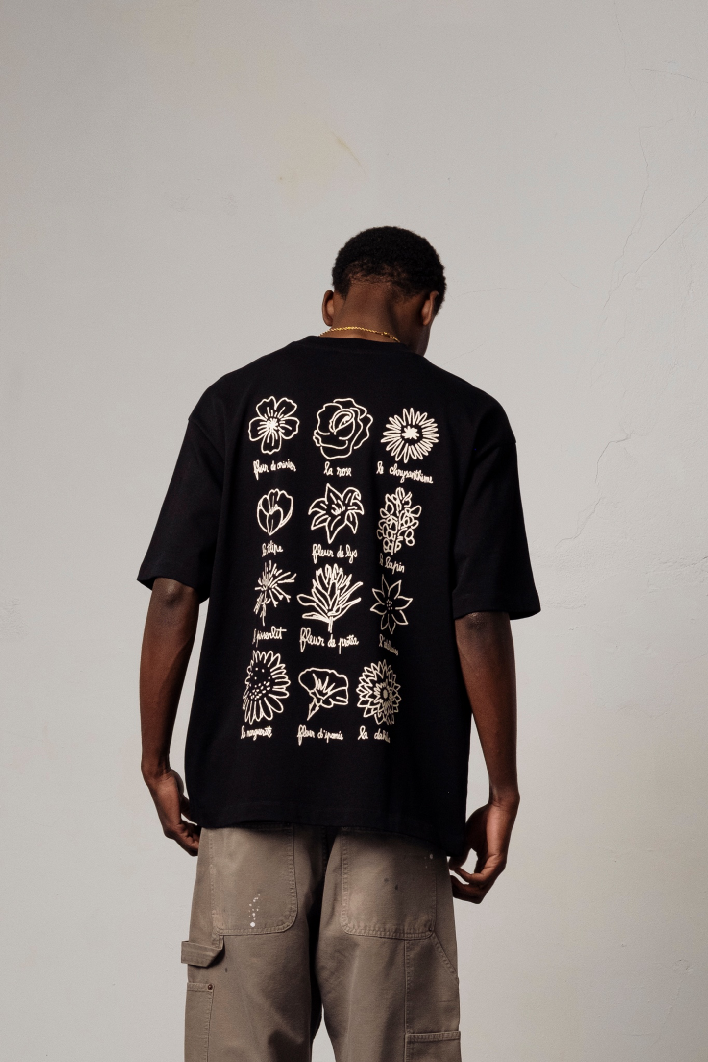 GOODIES SPORTIVE Le Fleuriste Tee Black | T-Shirt Coton 290g Motif | Edgar Bdx