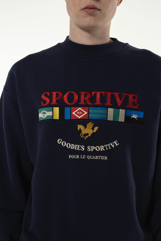 Goodies Sportive - Legacy Flag Crewneck (Navy)