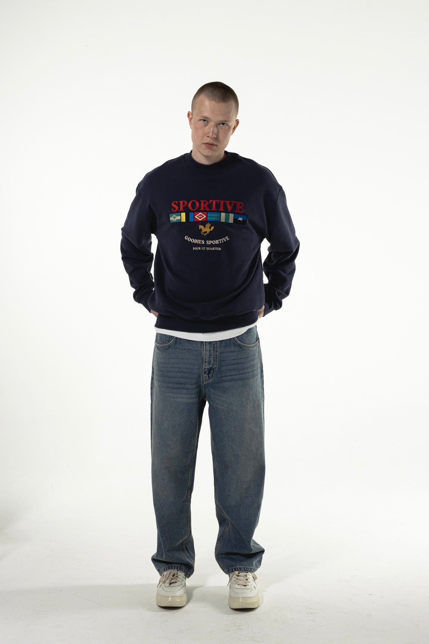 Goodies Sportive - Legacy Flag Crewneck (Navy)