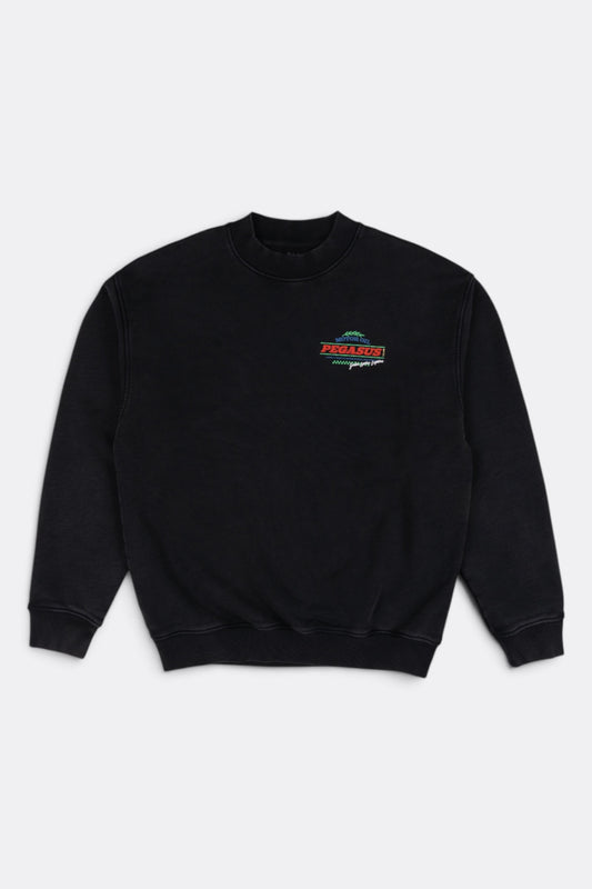 GOODIES SPORTIVE Motor Oil Crewneck Black | Sweat Coton 550g Motif | Edgar Bdx