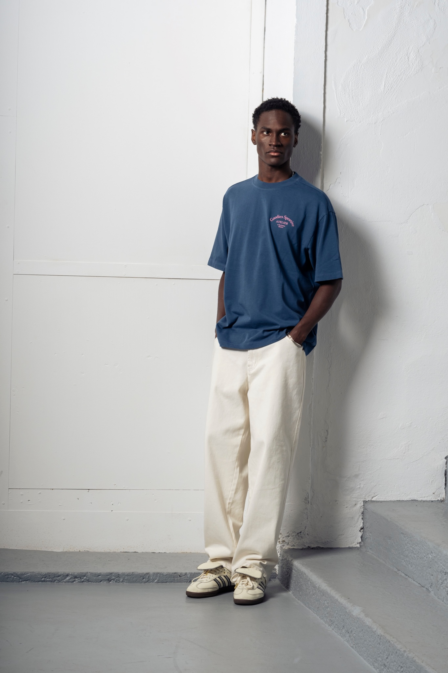 GOODIES SPORTIVE Premium Tee Blue Stone Wash | T-Shirt Coton 290g | Edgar Bdx