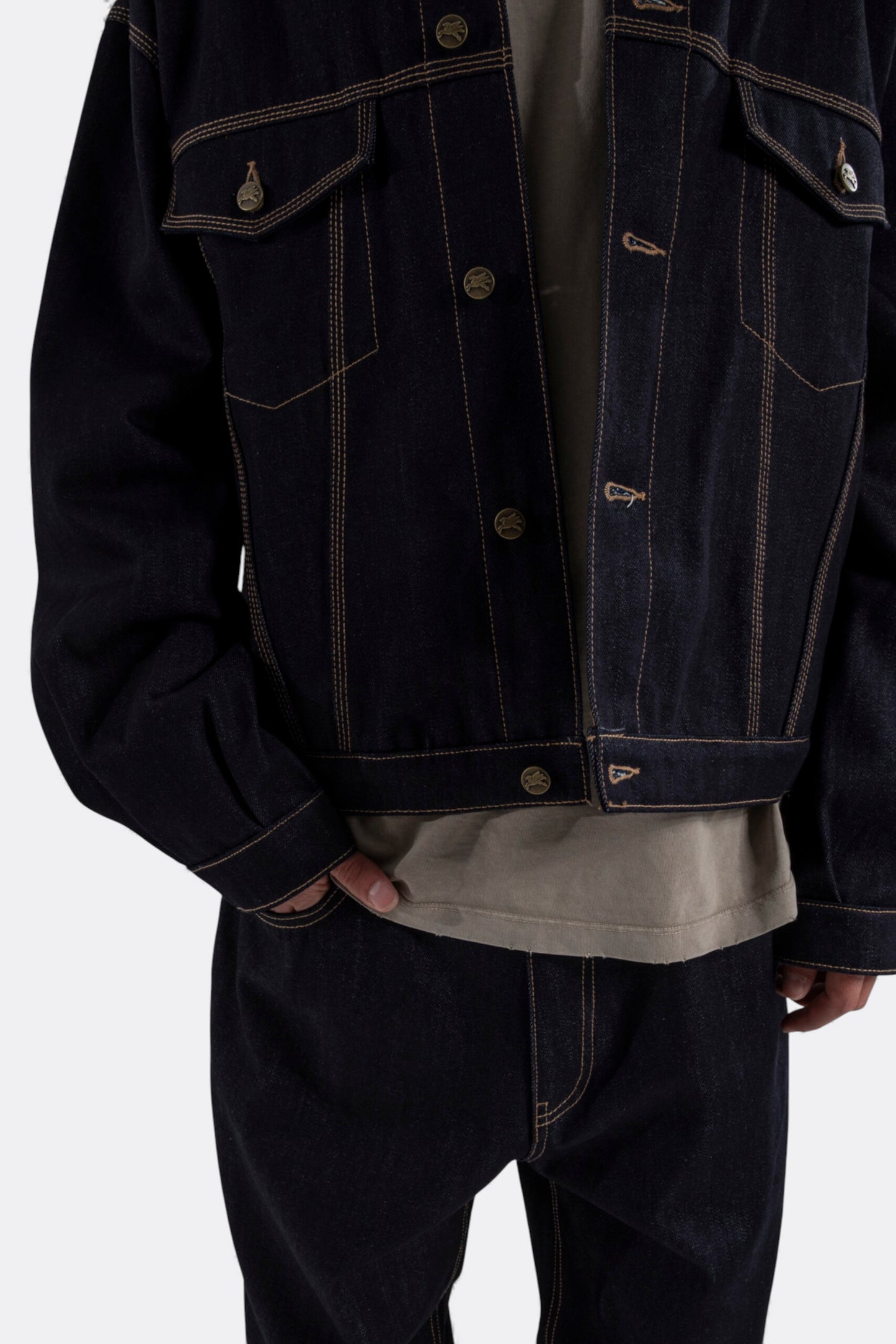 Goodies Sportive - Raw Denim Trucker Jacket (Indigo)