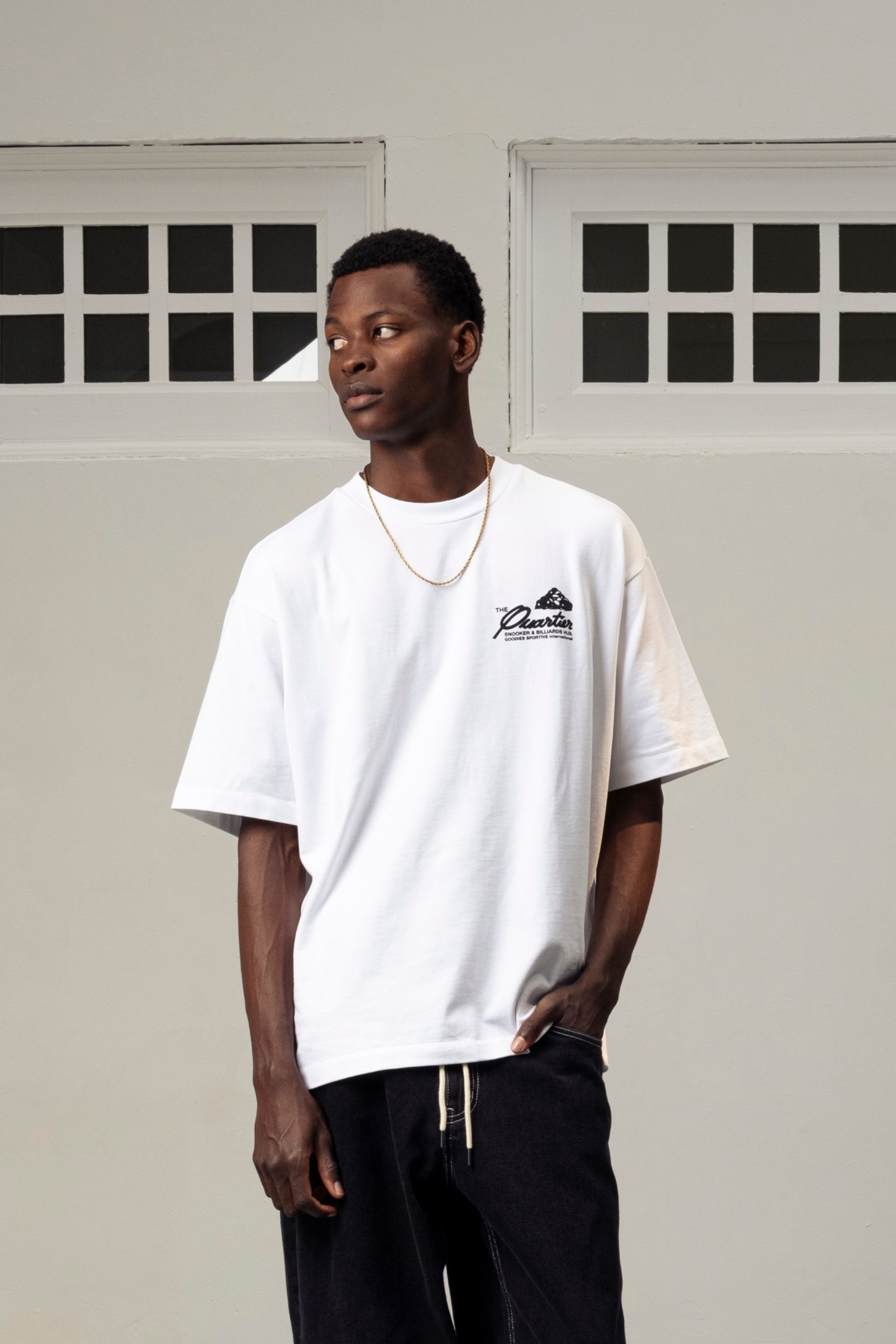 GOODIES SPORTIVE Snooker Tee White | T-Shirt Coton 290g Motif | Edgar Bdx