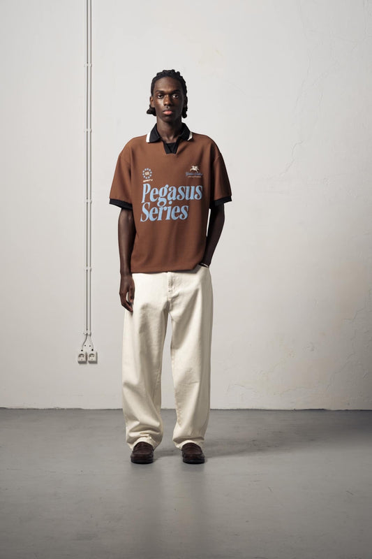 Goodies Sportive SPRTV Football Tee Brown | T-Shirt Polyester Brodé Portugal