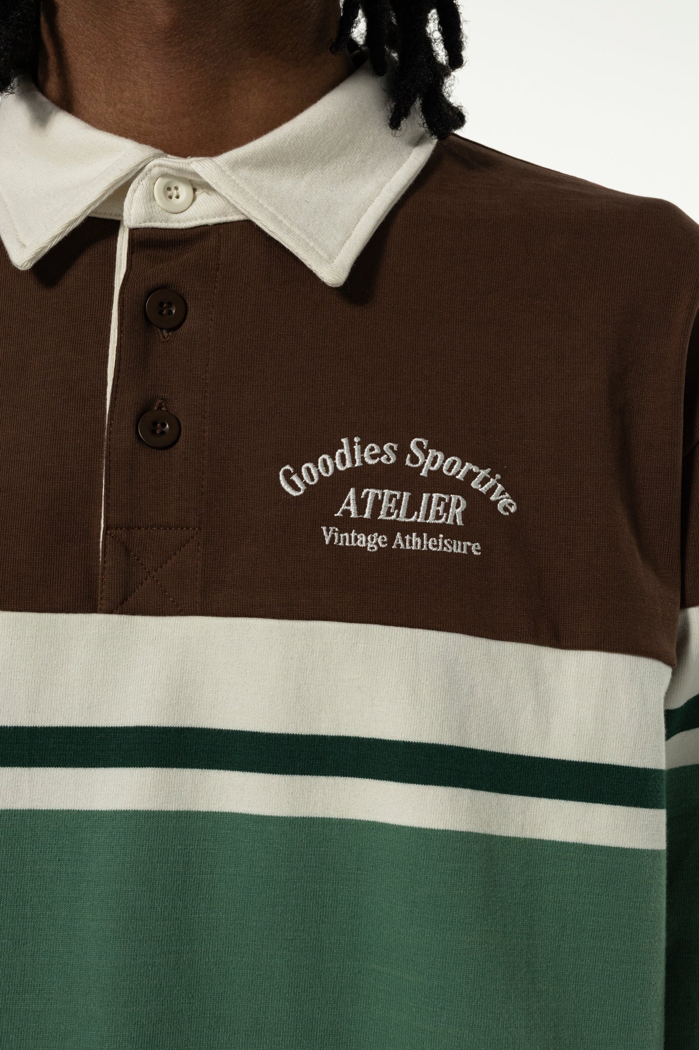 Goodies Sportive - Truffle Heavy Weight Polo (Choco / Ecru / Green)