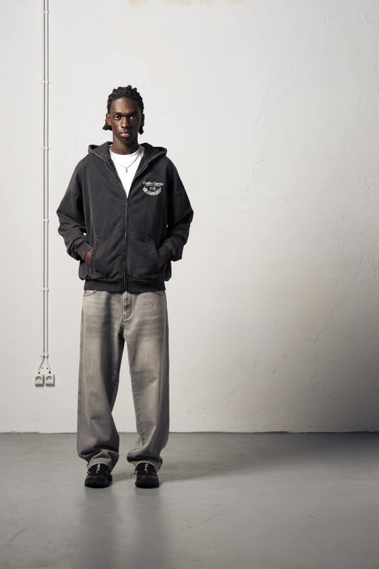 Pantalon Wide Leg Gris - Streetwear Premium Goodies Sportive | Edgar Bdx
