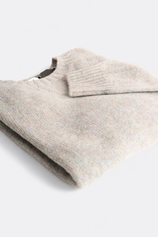 Harley Of Scotland - Pull Shetland Col Rond (Aurora)