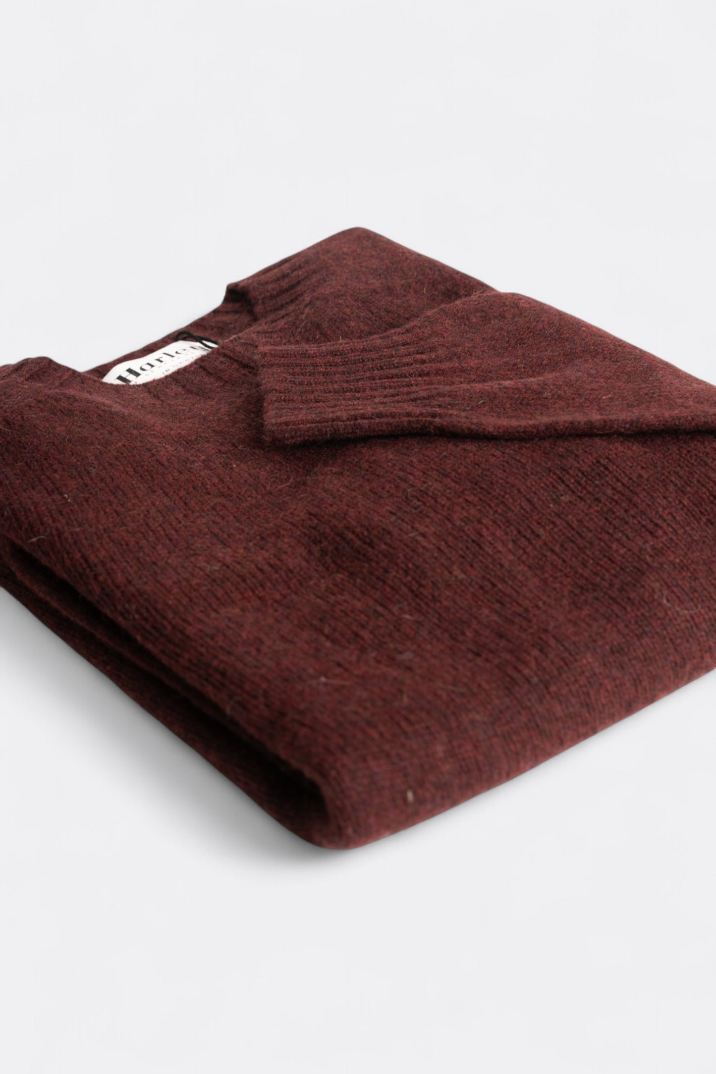 Harley Of Scotland - Pull Shetland Col Rond (Beetroot)