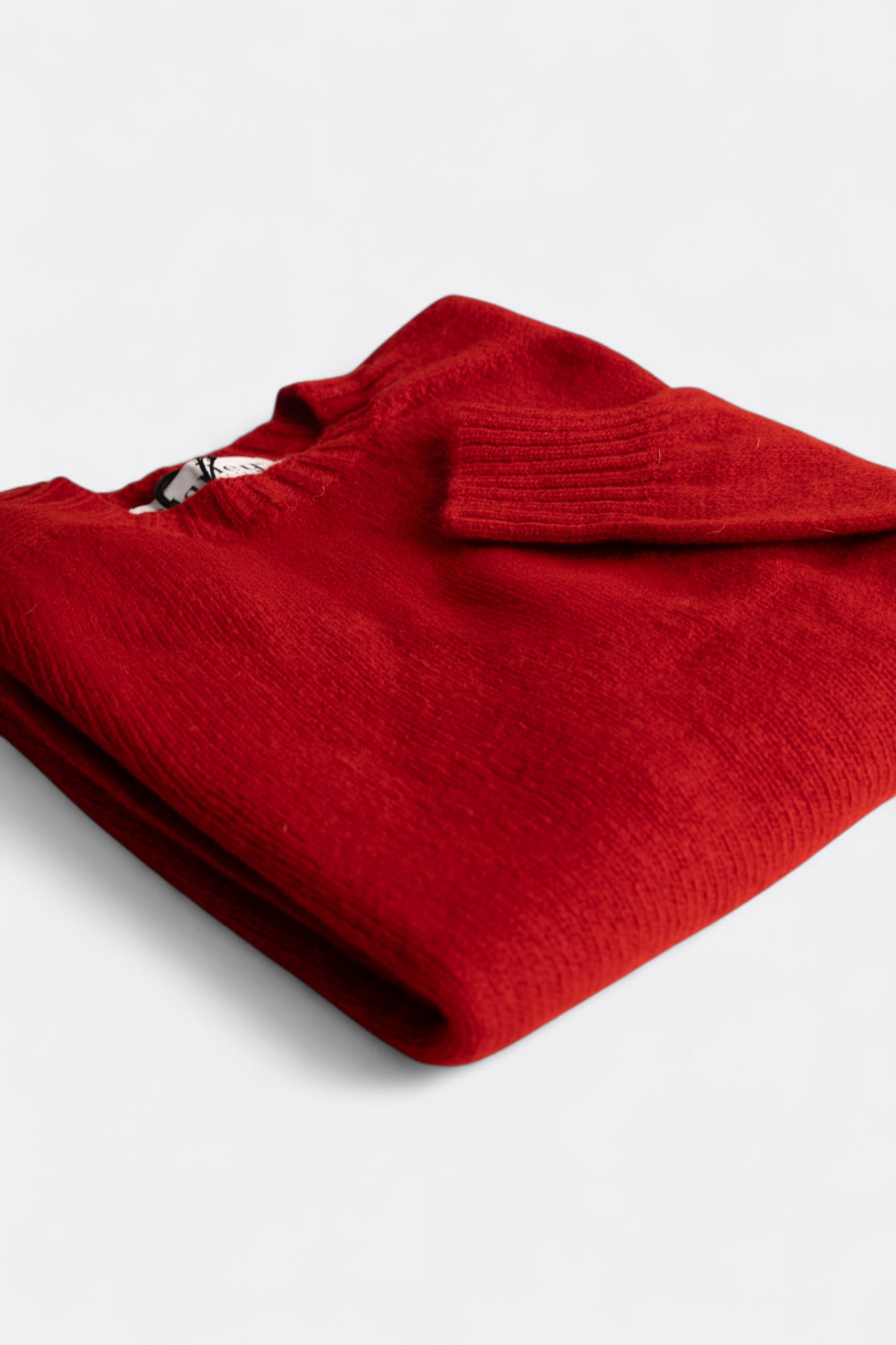 Pull Shetland Col Rond (Cardinal)