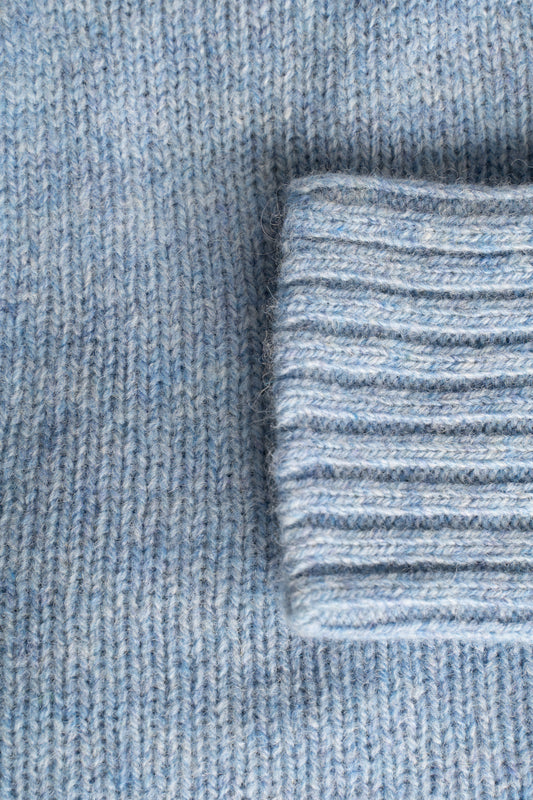 Harley Of Scotland - Pull Shetland Col Rond (Glacier)