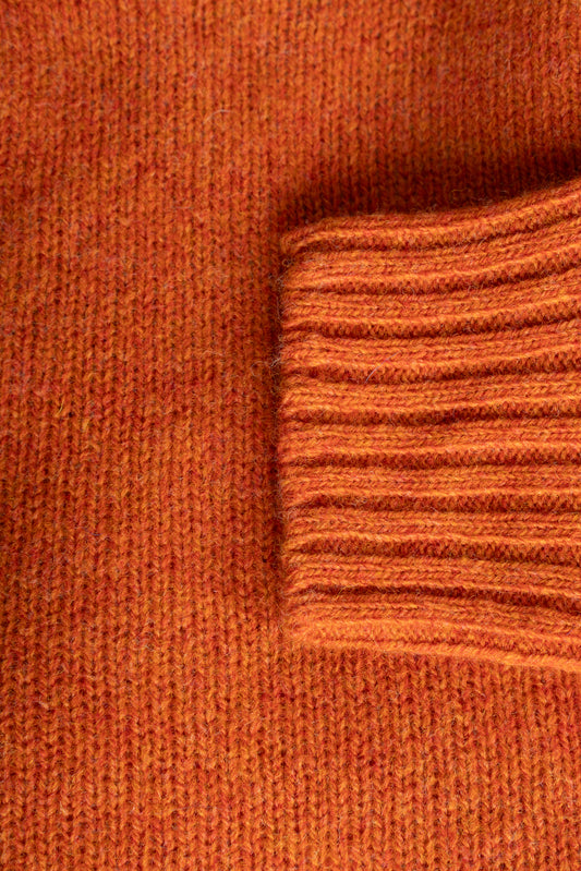 Harley Of Scotland - Pull Shetland Col Rond (Satsuma)