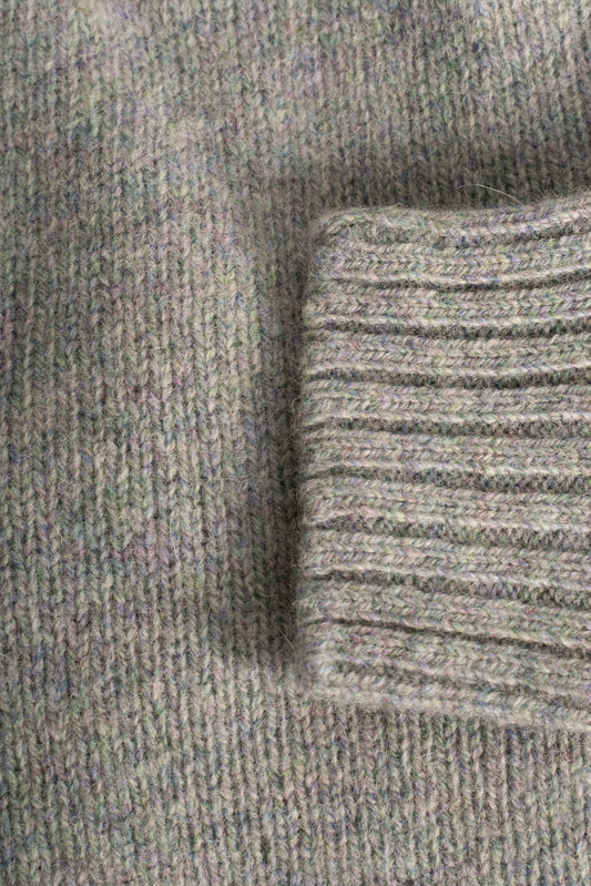 Harley of Scotland Pull Shetland Col Rond Sea Glass | Pull Laine Écosse | Edgar Bdx